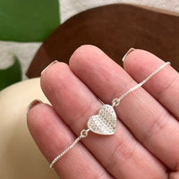 Pulseira Coração Zircônias Regulável