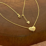 Colar Coração Liso Dourado