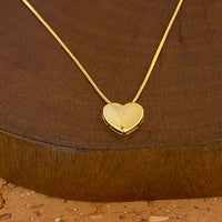 Colar Coração Liso Dourado