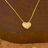 Colar Coração Liso Dourado