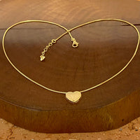 Colar Coração Liso Dourado