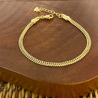 Pulseira 3 Correntes Dourada