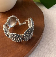 Pulseira Larga Prata Envelhecida